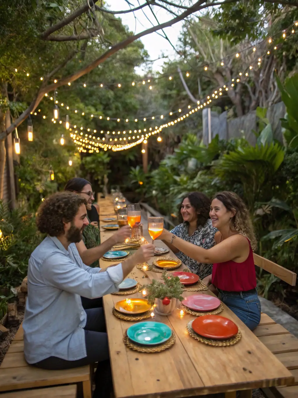 A photograph capturing a social gathering organized by LA MEUTE SIANNE ALAGNON, showing members of the community enjoying food, drinks, and conversation in a relaxed setting.