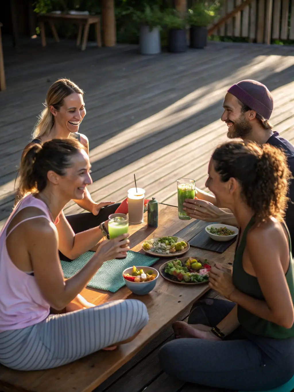 A candid shot of members socializing at a post-hunt gathering, enjoying food and drinks while sharing stories and experiences.
