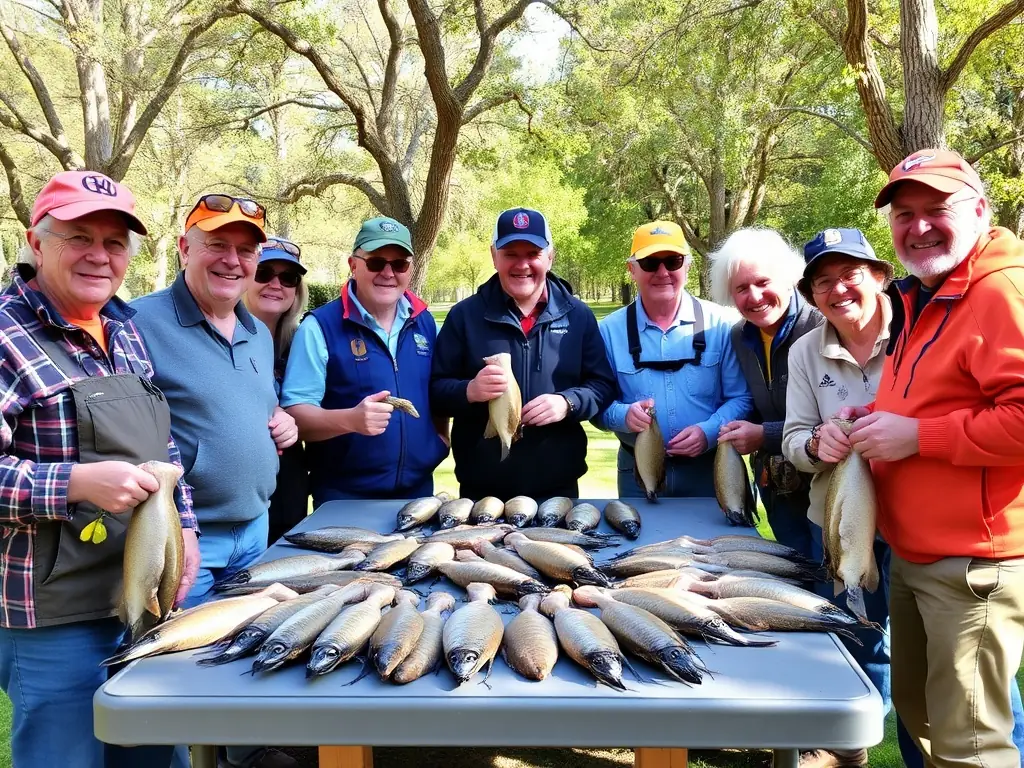A heartwarming image of a social gathering, showing members of the community enjoying each other's company and celebrating hunting traditions.