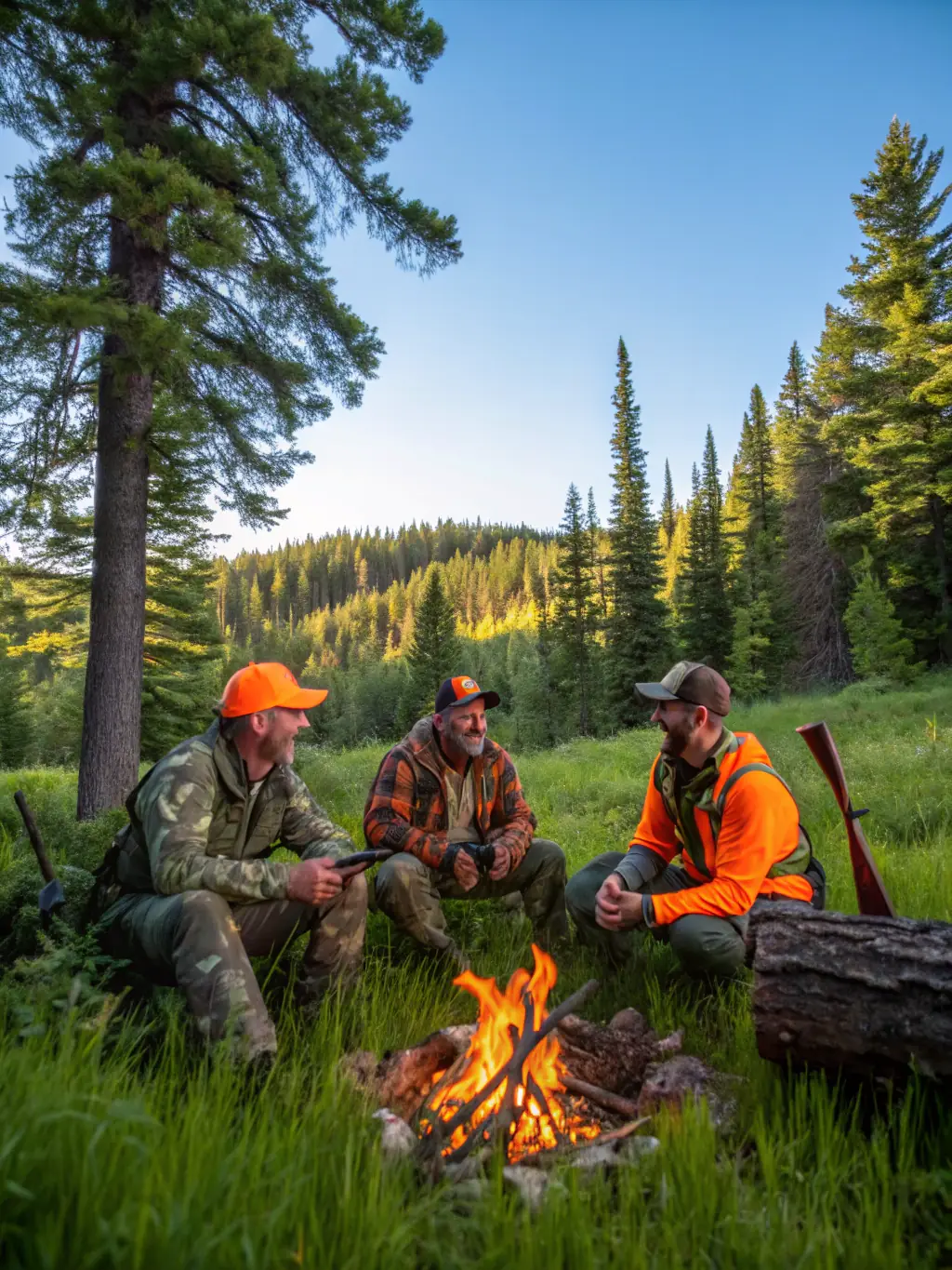 A photograph of participants engaged in a friendly hunting competition, highlighting the camaraderie and competitive spirit of the event.